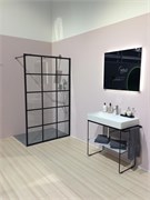 WALK-IN Dark Edition  Душ.ограждение H=2000,L=1200, проф.черный Soft+стекло прозр.ESG с покр.KERMIclean(стаб.1200 мм) решетка-рисунок XD WW1 12020 3PK