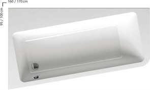 Ванна 10° 160х95 L белая C831000000