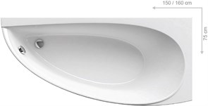 Ванна AVOCADO 150 правая, белая CS01000000