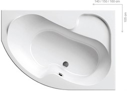 Ванна Rosa I 140х105 правая белая CV01000000