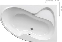 Ванна Rosa II 160х105 правая белая CL21000000