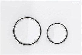 Смывная клавиша Geberit Sigma21, двойной смыв к 111.300/350/361/362/380/390/796 : стекло белое, глянцевый хром 115.884.SI.1