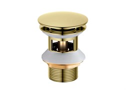 сливной набор для раковины Push-open с переливом, крышка круглая, полир. золото AQ6002PG