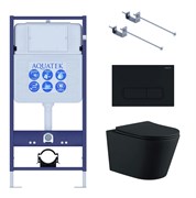 Set AQUATEK ВЕГА (рама AQUATEK Standard INS-0000012 с звукоиз.прокладкой+крепеж KKI-0000001+кнопкаKDI-0000017+унитаз ВЕГА AQ1905-MB с крышкой-сиденьем Set AQUATEK ВЕГА MB-017 4в1