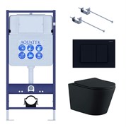 Set AQUATEK ВЕГА (рама AQUATEK Standard INS-0000012 с звукоиз.прокладкой+крепеж KKI-0000002+кнопкаKDI-0000012+унитаз ВЕГА AQ1905-MB с крышкой-сиденьем Set AQUATEK ВЕГА MB-012 4в1