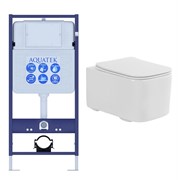 (рама AQUATEK Standard INS-0000012(без клавиши и крепежа)+унитаз AQ1515T-00 КВАДРО с тонким сиденьем soft-close SET AQUATEK КВАДРО T