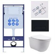 Set AQUATEK КЛАССИК (рама AQUATEK Standard INS-0000012 с звукоиз.прокладкой+крепеж KKI-0000002+кнопкаKDI-0000017+унитаз КЛАССИК AQ1111-00 с крышкой SET AQUATEK КЛАССИК-017 4в1