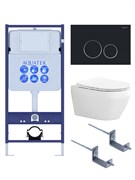 SET AQUATEK ЛЕЯ Т (рама AQUATEK Standard INS-0000012, клавиша KDI-0000020 ,KKI-0000002 крепёж+унитаз ЛЕЯ AQ1199T-00 с тонким сиденьем soft-close SET AQUATEK ЛЕЯ Т-0-20 4в1