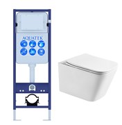 (рама AQUATEK Standard INS-0000017(без клавиши и крепежа)+унитаз ЛИБРА AQ1505T-00 с тонким сиденьем soft-close TORNADO) SET AQUATEK ЛИБРА T-INS17