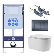 (рама AQUATEK Standard INS-0000012+крепёж KKI-0000016 +кнопка KDI-0000033 +унитаз МИЯ AQ2004T-00 с тонким сиденьем soft-close SET AQUATEK МИЯ Т-033 4в1