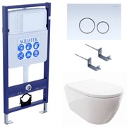 SET AQUATEK ПОЛАРИС (рама AQUATEK Standard INS-0000012+унитаз ПОЛАРИС AQ0700-00 с тонким сиденьем soft-close+ крепеж KKI-0000002 +панель KDI-0000015) SET AQUATEK ПОЛАРИС-015 4в1