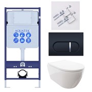 SET AQUATEK ПОЛАРИС (рама AQUATEK Standard INS-0000012+унитаз ПОЛАРИС AQ0700-00 с тонким сиденьем soft-close+ крепеж KKI-0000002 +панель KDI-0000045) SET AQUATEK ПОЛАРИС-045 4в1