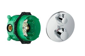 Set HG Ecostat S термостатический смеситель с запорным вентилем (15757000+01800180) 15757000S