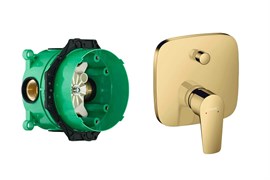 Set HG Talis E смеситель для ванны (71745990+01800180), полир,золото 71745990S
