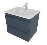 Комплект мебели: Тумба 60см ВЕГА с раковиной AQ0460-00, 2 ящика, цвет серый мат AQ77060-MG