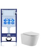 (рама AQUATEK INS-0000017 (без клавиши и крепежа) +унитаз ВЕГА AQ1905-00+тонкое сиденье с механизмом sc) SET AQUATEK ВЕГА/17