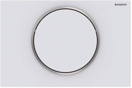 Смывная клавиша Geberit Sigma10 смыв/стоп к 111.300/350/361/362/380/390/796, белый матовый лак, легко чистящееся покрытие/полированное 115.758.JT.5