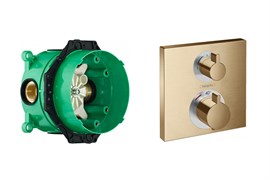 Set HG Ecostat Square термостатический смеситель для душа (15714140+01800180) шлиф.бронза 15714140S