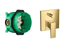Set HG Metropol смеситель для ванны (32545990+01800180) полир,золото 32545990S