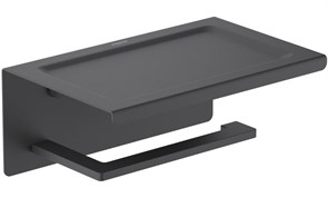 ЛИБРА бумагодержатель с полкой, матовый черный AQ4309MB