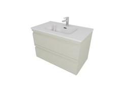 Комплект мебели: Тумба 60см ВЕГА с раковиной AQ0460-00, 2 ящика, цвет шалфей зеленый AQ77060-GS