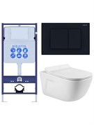 (рама AQUATEK Standard INS-0000012+ кркпеж KKI-0000002+клавиша KDI-0000012+унитаз ДИВА AQ2012-00 с тонким сиденьем soft-close SET AQUATEK ДИВА-012 4в1