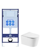 (рама AQUATEK Standard INS-0000012(без клавиши и крепежа)+унитаз ОБЕРОН AQ1363WT-00 с тонким сиденьем soft-close SET AQUATEK ОБЕРОН WT