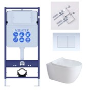 SET AQUATEK ПОЛАРИС (рама AQUATEK Standard INS-0000012+унитаз ПОЛАРИС AQ0700-01 с тонким сиденьем soft-close+ крепеж KKI-0000002 +панель KDI-0000009) SET AQUATEK ПОЛАРИС-01-009 4в1