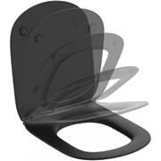 TESI Тонкое сидение и крышка Silk Black для унитазов T0082,T0087,T0083,T0077,T0075,T0079,T3503,T0078, SANDWICH, с функцией плавного закрытия T3527V3