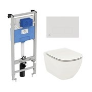 Промо-набор 3 в 1 (Унитаз T0079V1 и сиденье T3527V1 TESI, инсталляция R020467 PROSYS, панель смыва R0121AC OLEAS) T3868V1/121AC