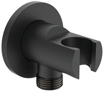 IDEALRAIN Держатель с подключением душевой лейки 1/2", матовый черный BC807XG