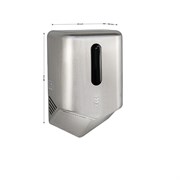 Сушилка для рук антивандальная, с дисплеем, модель V-windblade - NEW, 1300 W, корпус из нержавеющей стали марки SUS 304, цвет САТИН. 6868-N