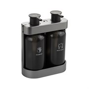 Дозатор для жидкого мыла, антивандальный, двойной ( 2 х 380 мл ), из высокопрочного АБС пластика, цвет корпуса СЕРЕБРО. 6231