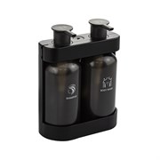 Дозатор для жидкого мыла, антивандальный, двойной ( 2 х 380 мл ), из высокопрочного АБС пластика, цвет корпуса ЧЕРНЫЙ. 6232