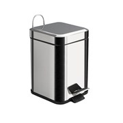 Ведро из нержавеющей стали, с педалью, квадратное, 3 литра, цвет ХРОМ. 10803