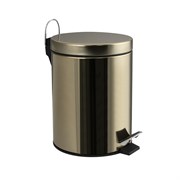 Ведро из нержавеющей стали, с педалью, круглое, 5 литров, цвет БРОНЗА. 105-B