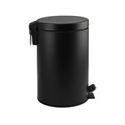 Ведро из нержавеющей стали, с педалью, круглое, 7 литров, цвет ЧЁРНЫЙ. 2407