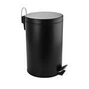 Ведро из нержавеющей стали, с педалью, круглое, 12 литров, цвет ЧЁРНЫЙ. 2412