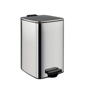 Ведро из нержавеющей стали, с педалью, квадратное, 16 литров, крышка микролифт, цвет ХРОМ. 10816-X