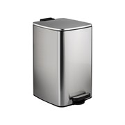 Ведро из нержавеющей стали, с педалью, квадратное, 16 литров, крышка микролифт, цвет САТИН. 10816-S