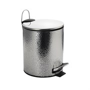 Ведро из нержавеющей стали, с педалью, круглое, 5 литров, с декоративной поверхностью, цвет ХРОМ. 105-S