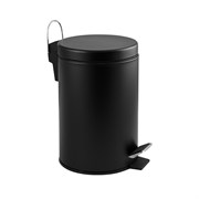 Ведро из нержавеющей стали, с педалью, круглое, 3 литра, цвет ЧЁРНЫЙ. 2403