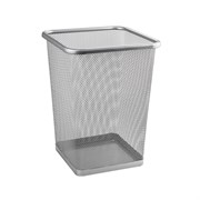Ведро квадратное 10 л, сетчатое, офисное, металлическое, без крышки. Нержавеющая сталь SUS 410. Цвет СЕРЫЙ. 414