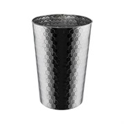 Ведро круглое, 15 л, с ромбическим рисунком, офисное, металлическое, без крышки. Нержавеющая сталь SUS 410. Цвет ХРОМ. 42015