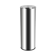 Урна с пепельницей круглая, из нержавеющей стали, ?21см, высота 58см, 18л, без ведра, цвет ХРОМ. 2018