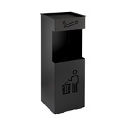 Урна с пепельницей 24 литра, металлическая, цвет ЧЁРНЫЙ. 2027
