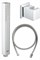 Euphoria Cube+ Stick Душевой набор I (квадратный ручной душ, настенный держатель, шланг 1500 мм), 9,5 л/мин, хром 27889000