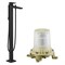 Set HG Metropol смеситель для ванны напольный (32532670+10452180), матовый черный 32532670S - фото 50181