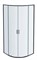 Душевой уголок 1/4 круга, двери раздвижные 800x800x2000, профиль черный, стекло прозрачное AQ ARI RO 08020BL