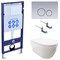 SET AQUATEK ПОЛАРИС (рама AQUATEK Standard INS-0000012+унитаз ПОЛАРИС AQ0700-00 с тонким сиденьем soft-close+ крепеж KKI-0000002 +панель KDI-0000019) SET AQUATEK ПОЛАРИС-019 4в1 - фото 61052